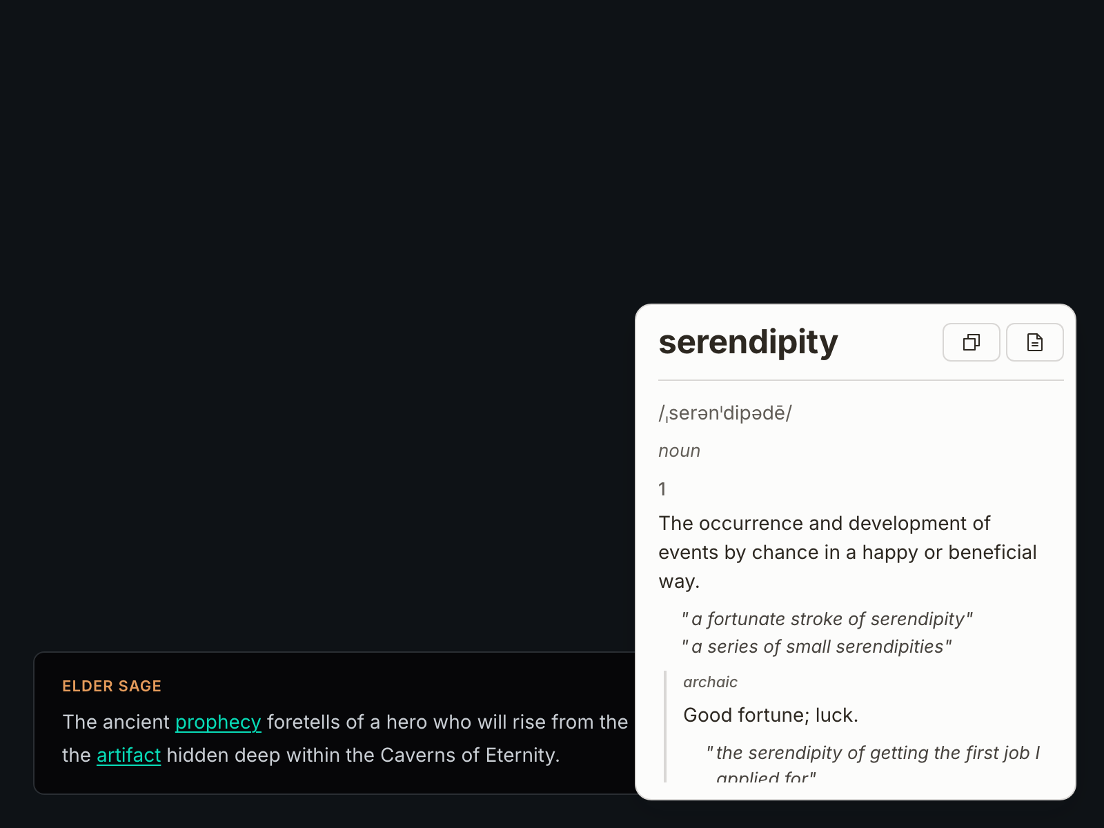 NearWord reading game dialogue in a full-screen title