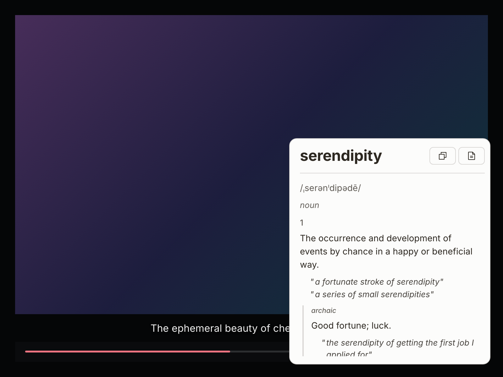 NearWord reading subtitles from a video player