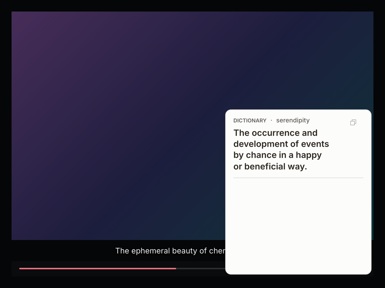 NearWord reading subtitles from a video player